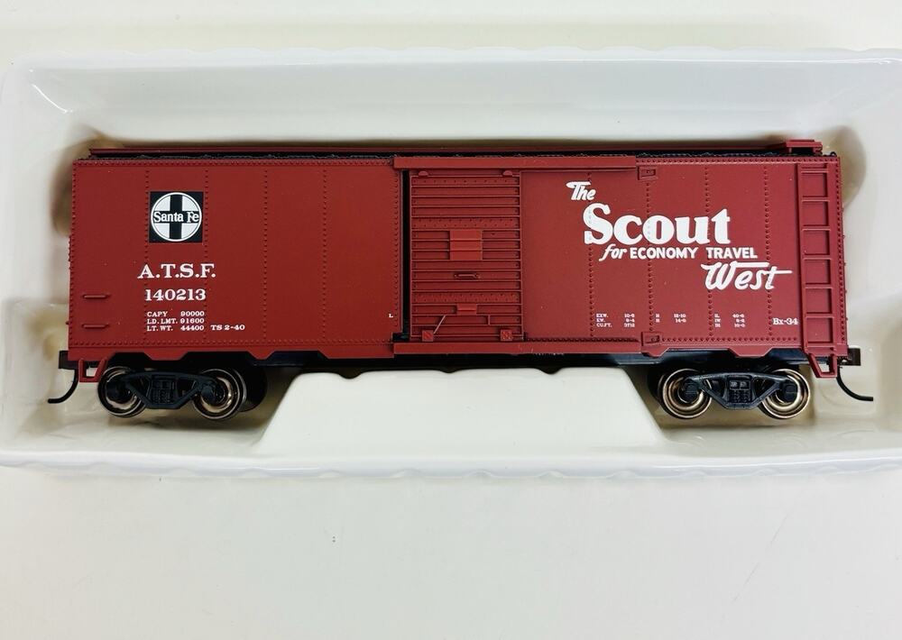 Bachmann Silver HO Santa Fe ATSF Scout 40' Map Box Car #140213 16502 New